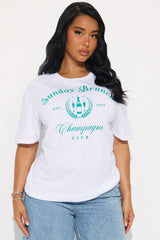 Sunday Brunch Club Oversized Tee - White