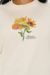 Van Gogh Sunflower Vase Washed Tee - Off White