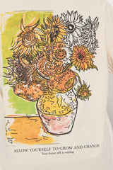Van Gogh Sunflower Vase Washed Tee - Off White