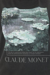 Van Gogh Water Lilies Washed Tee - Black Wash
