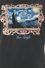 Van Gogh Starry Night Washed Tee - Black Wash