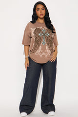Faith Ascends Washed Tee - Brown