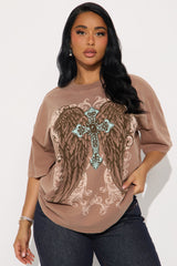 Faith Ascends Washed Tee - Brown