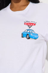 Sally Cars Oversized Tee - White