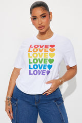Love Is Love Heart Tee - White