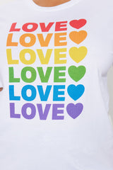 Love Is Love Heart Tee - White