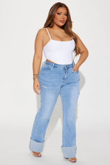It's Cuffing Season Stretch Bootcut Jeans - Medium Wash