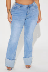 It's Cuffing Season Stretch Bootcut Jeans - Medium Wash