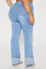 It's Cuffing Season Stretch Bootcut Jeans - Medium Wash