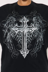 Flight & Faith Washed Tee - Black