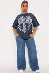 Elevated Love Washed Tee - Navy Wash