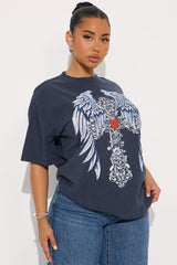 Elevated Love Washed Tee - Navy Wash