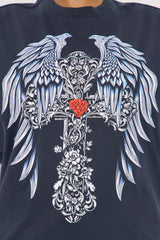 Elevated Love Washed Tee - Navy Wash