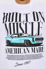 Built On Muscle Washed Tee - White