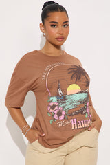 Maui Hawaii Oversized Tee - Brown