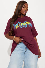 Anti Social Energy Graphic Tee - Burgundy