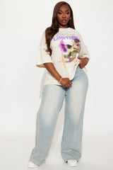 Limitless Skull Boxy Washed Tee - Off White