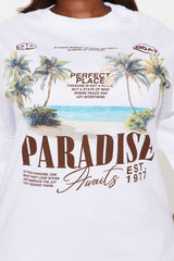 Paradise Awaits Washed Tee - White