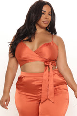 Luxury Views Satin Pant Set - Coral