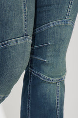 One Of Those Moments Moto Stretch Bootcut Jeans - Dark Wash