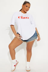 CIAO Washed Oversized Tee - White