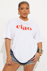 CIAO Washed Oversized Tee - White