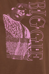 Biggie Spread Love Washed Oversized Tee - Dark Brown