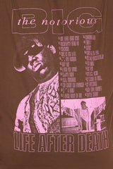 Biggie Spread Love Washed Oversized Tee - Dark Brown