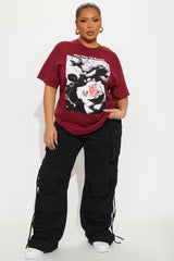 City Of Roses Oversized Tee - Burgundy