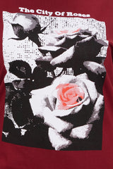 City Of Roses Oversized Tee - Burgundy