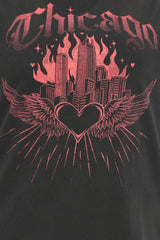Love For Chicago Washed Tee - Black Wash