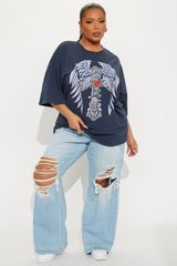 Elevated Love Washed Tee - Navy Wash