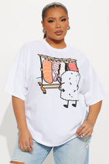 Sushi Drip Oversized Tee - White