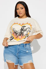 Blazing Hearts Washed Tee - Off White