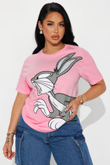 Bugs Bunny Jumbo Print Graphic Tee - Pink