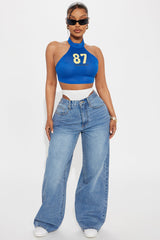 Favorite 87 Jersey Halter Top - Royal