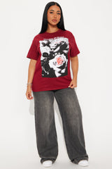 City Of Roses Oversized Tee - Burgundy