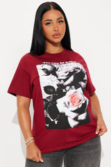 City Of Roses Oversized Tee - Burgundy