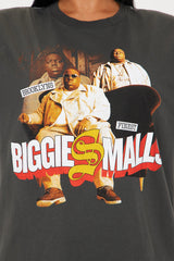 Biggie Smalls Vintage Washed Oversized Tee - Black