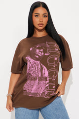 Biggie Spread Love Washed Oversized Tee - Dark Brown