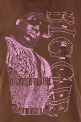 Biggie Spread Love Washed Oversized Tee - Dark Brown