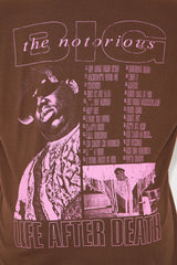 Biggie Spread Love Washed Oversized Tee - Dark Brown