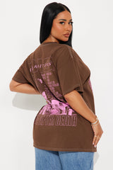 Biggie Spread Love Washed Oversized Tee - Dark Brown