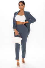 Business Classy Blazer Pant Set - Blue