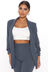 Business Classy Blazer Pant Set - Blue