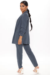 Business Classy Blazer Pant Set - Blue