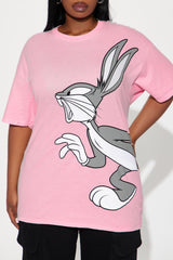 Bugs Bunny Jumbo Print Graphic Tee - Pink