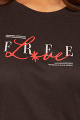 Free Love Multi Hit Oversized Tee - Brown