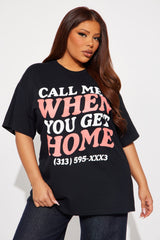 Call Me Oversized Tee - Black