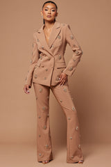 Verona Embellished Pant - Mocha